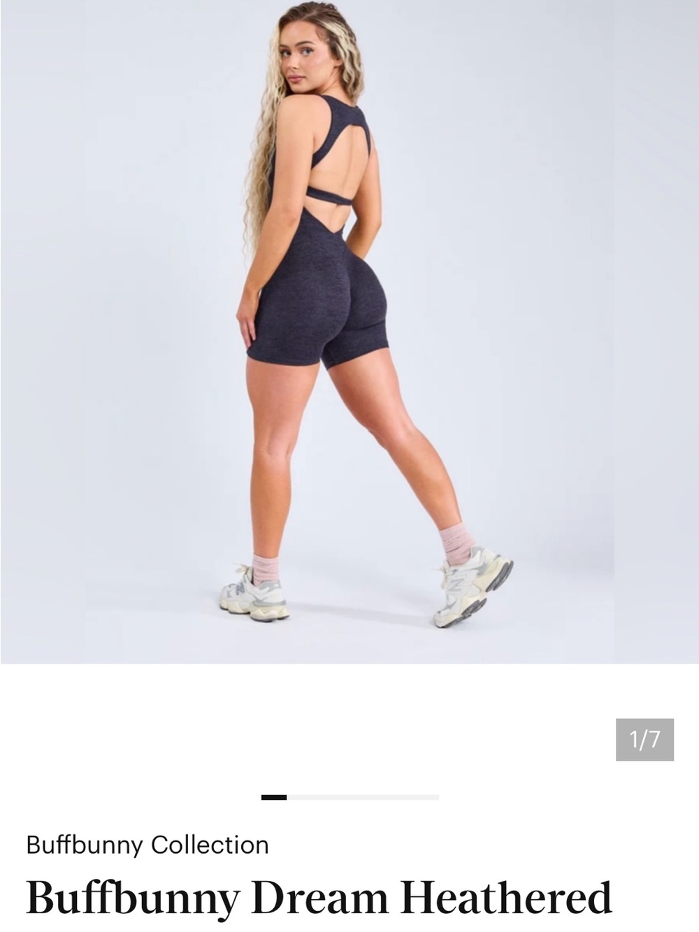 Buff bunny Collection Heathered Charcoal High-Rise Bike Shorts